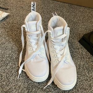 Doc Marten white combat boots